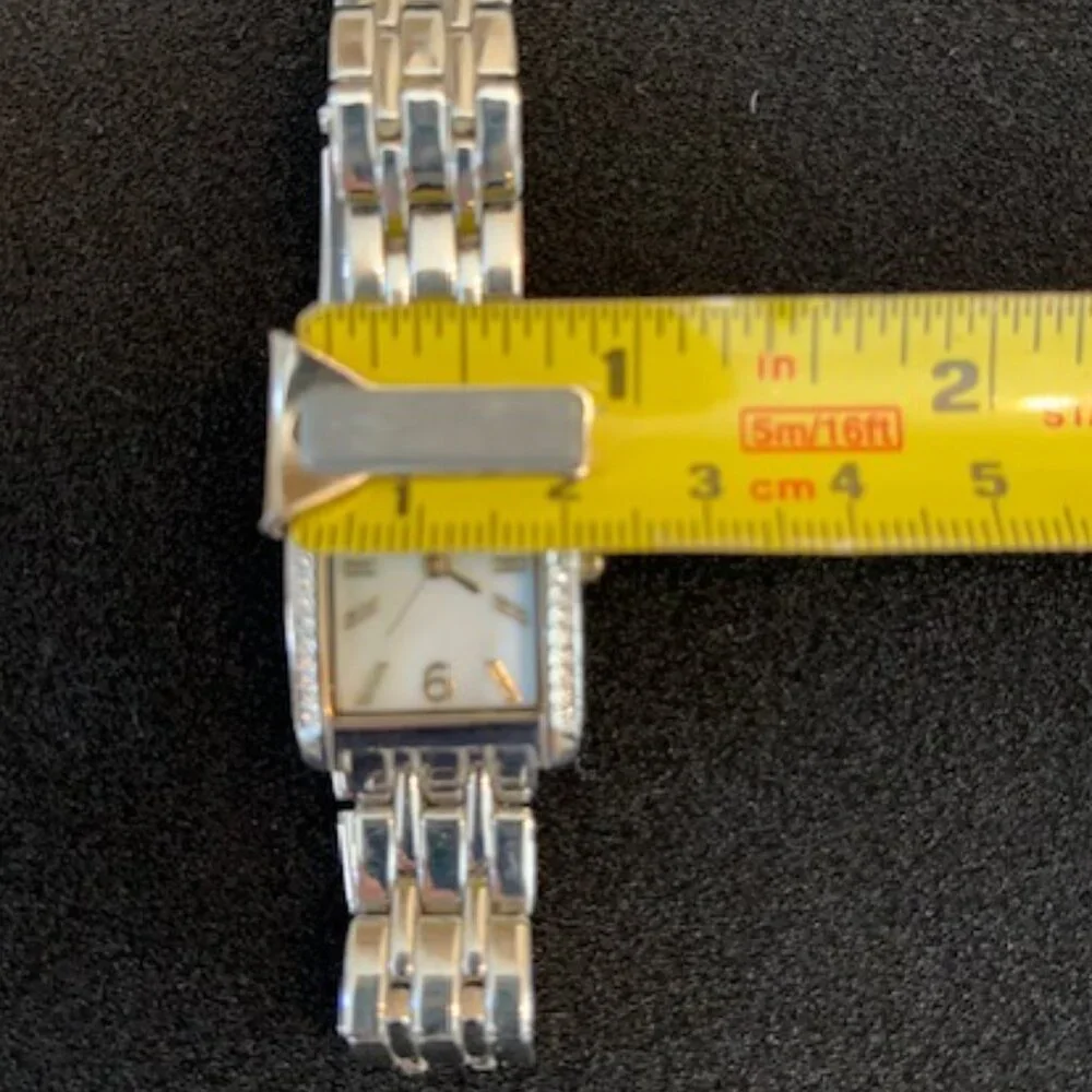 ANNE KLEIN | White Dial Crystals on each side-NEW Battery